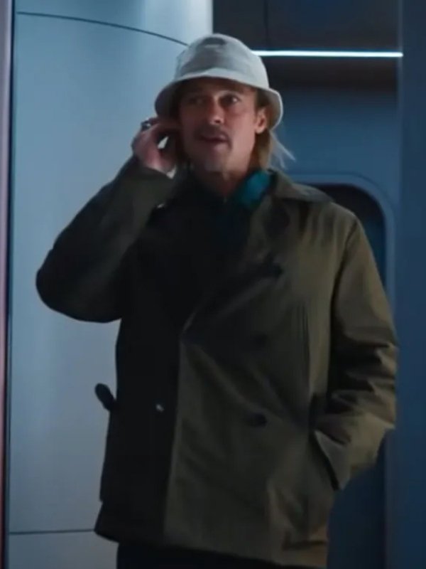 Bullet Train Brad Pitt Pea Brown Coat