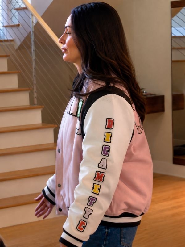 Jersey Shore Family VacationJenni Farley Pink & White Unicorn Rainbow Varsity Jacket