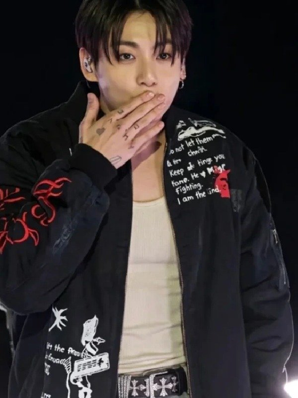 Jungkook Arirang Black Bomber Jacket