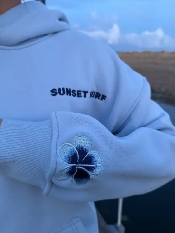 Sunset Surf Blue Hibiscus Hoodie - Recreation
